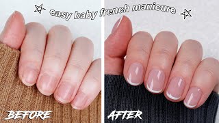 DIY SHORT GEL FRENCH MANICURE  The Beauty Vault [upl. by Arias358]