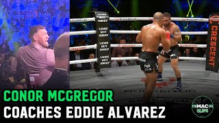 FULL ROUND Conor McGregor coaches Eddie Alvarez at BKFC Eddie points him out [upl. by Ennayram]