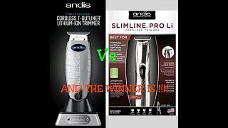 Andis Cordless T Outliner Vs Slimline Pro Li ReviewDemo [upl. by Dloniger707]