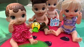 Baby alive Zoe gets sick at the pool 🤢 [upl. by Noisla]