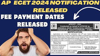 ap ecet 2024 notification ap ecet 2024 fee payment dates released ap ecet application online [upl. by Euqram]