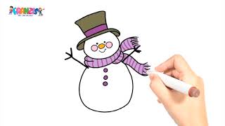 Weihnachtsmalen Schneemann zeichnen für Kinder Snowman for Kids Coloring page [upl. by Allerim971]