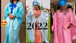 MODE AFRICAINE  MODÈLEBOUBOU  ROBE EN BAZIN RICHE BAZIN BRODÉ POUR FEMME 2022LONG DRESS STYLE [upl. by Munn]