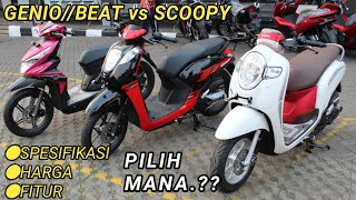 REVIEW HONDA GENIOBEAT vs SCOOPY ISS KOMPARASI 110cc [upl. by Ennaxor]