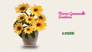 Mini Girasoles a Crochet HOW TO CROCHET Small Sunflowers [upl. by Copp]