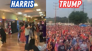 SAD Kamala Rally draws just 68 people total Trump Rally overflowing [upl. by Namwob520]