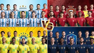 Argentina2022 VS Brazil2022 VS Portugal2022 VS France2022💪 Ultra Ultimate VS🔥 [upl. by Mail]