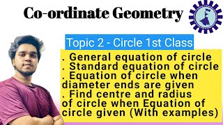 Class4  Coordinate Geometry  Topic 2  Circle  General equation of circle [upl. by Anivlem]