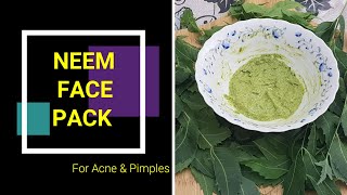 Neem Face Pack For Acne and Pimples Naturally amp Fast 100 Result Remove Acne Get Fair Skin [upl. by Neoma]