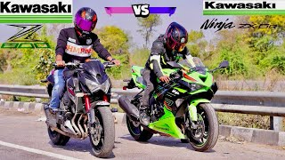 Kawasaki zx6R vs Z800 Drag race and top speed ninja ninjazx6r dragrace video youtube kawasaki [upl. by Adnara]