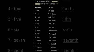 Números ordinales en ingles 🇺🇲 english ingles learnenglish aprendeingles [upl. by Philbo921]