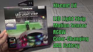 Xtreme Lit 65ft Indoor Motion Activated RGBW ColorChanging LED Light Strip Battery Powered [upl. by Akire]