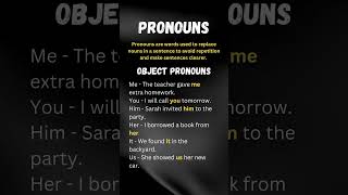 Pronouns in English Grammar  Object Pronouns in English shorts [upl. by Intihw]