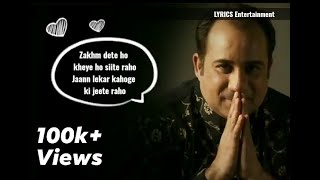 Zakhm dete ho  LYRICS  Lal ishq lyrics full song  Rahat Fateh ali khan  Trending song  Newsong [upl. by Katina]