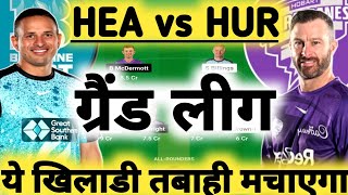 HEA vs HUR Dream11 Prediction Brisbane Heat vs Hobart Hurricanes Dream11 Team Prediction BBL 2023 [upl. by Hedi505]