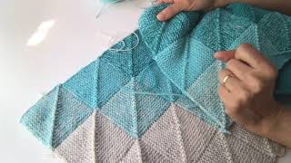 Patchworkdecke stricken  Update  Quadrat Nr 63  Tipps und Tricks [upl. by Notyal]