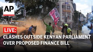 LIVE Clashes erupt outside Kenyan Parliament over proposed finance bill [upl. by Eninahpets]