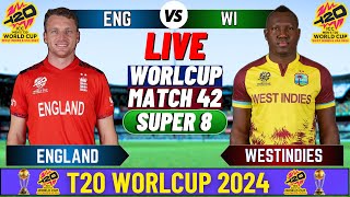 Live West Indies vs England Live Score amp Commentary  ENG vs WI Live Match Today  T20 WC 2024 Live [upl. by Rento]