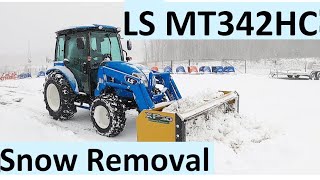 Compact Tractor with snow push box How Much Snow Does It Push LS Tractor MT342HC [upl. by Anitsirhc]