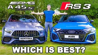 Audi RS3 v MercedesAMG A45 S Which is best [upl. by Atimad]