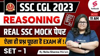 SSC CGL Reasoning 2023  Reasoning  SSC CGL Maths Practice Set  D1  SSC Reasoning By Neha Maam [upl. by Gerik]