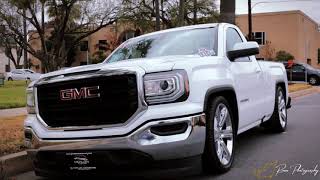 2017 GMC Sierra 1500 Single Cab 57 drop kit  MCALLEN MOTORCARS [upl. by Nylodnarb]