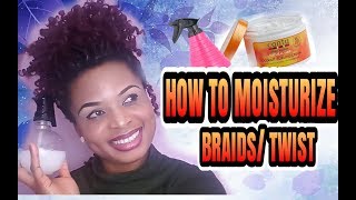 HOW TO MOISTURISE YOUR HAIR IN BRAIDS TWIST [upl. by Can615]