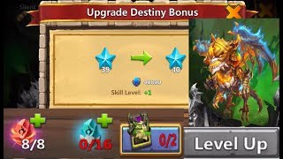 Fully Maxing Out DESTINY Skeletica BYE FAME 40 Levels Castle Clash [upl. by Consalve563]