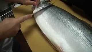 How To Fillet a Whole Salmon  How To Make Sushi Series [upl. by Droffilc]