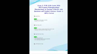 EXAM 3 NUR 3128 LATEST 2024 2025 UPDATE PATHOPHYSIOLOGY PHARMACOLOGY IN NURSING 2 REVIEW WITH QUESTI [upl. by Enom]