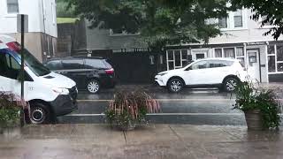 Dobbs Ferry NY upclose  heavy rain with loud thunderclaps July 17 2024 [upl. by Purdy]