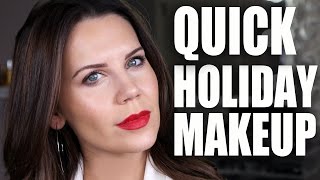 QUICK HOLIDAY MAKEUP  Talk Thru Tutorial [upl. by Inan409]