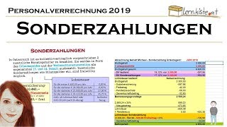 Abrechnung von Sonderzahlungen in der Personalverrechnung 2019 [upl. by Rich]