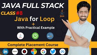 Java for loop tutorial  Java Full Stack Development Course in Hindi  lecture 8 [upl. by Edlyn]