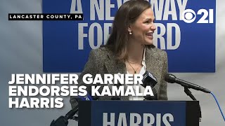 Actress Jennifer Garner endorses Kamala Harris at campaign event in Lancaster County [upl. by Ahsiekin]