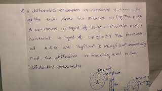 10 Manometer Problem3 Differential manometer explained in simple stepsKTU FMModule 1class 10 [upl. by Arima]