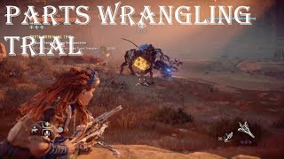 Horizon Zero Dawn Greatrun Hunting Grounds  Parts Wrangling Trial [upl. by Hsatan966]