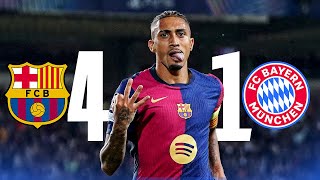 BARCELONA 41 BAYERN MUNICH  RAPHINHA HATTRICK [upl. by Eibo]