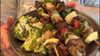 Sirloin Steak Kabobs n’ Broccoli Salad JennaRoo [upl. by Cohleen]