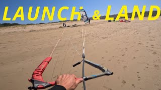 How to LAUNCH amp LAND a Kitesurfing Kite  Learn to Kitesurf Ep 7 [upl. by Tadd]