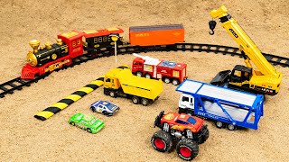 60 Minutes DIY Mini Tractor for Building Train Rails  Construction Vehicles and Cranes [upl. by Haisoj226]