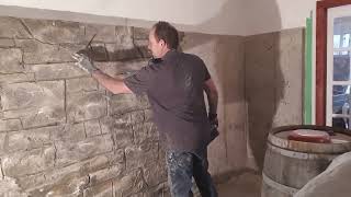 diy faux stone wall [upl. by Olegna576]