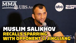 Muslim Salikhov Recalls Sparring with Opponent Li Jiangliang  UFC Long Island  MMA Fighting [upl. by Rolecnahc773]