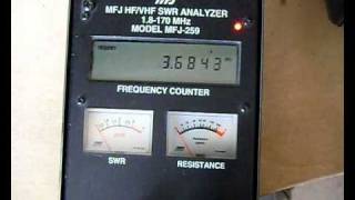 The 80m Kevlar Dipole Antenna Analyser Demonstration [upl. by Tillfourd98]