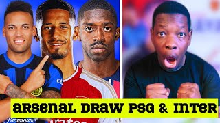 Arsenal GET Psg amp Inter Milan In Champions League Draw [upl. by Irol]