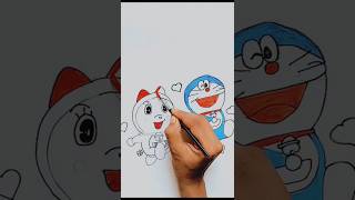 Lets Make Doraemon and Dorami ❤ shorts doraemon drawing viralshorts trending shortfeed [upl. by Heidie]