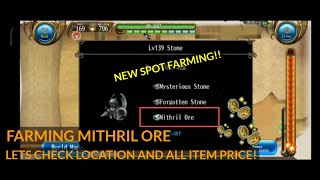 TORAM ONLINE  NEW SPOT FARMING MITHRIL ORE amp METAL MATS  STONE [upl. by Rik427]