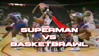 Rookie Michael Jordan  Superman Takes Over Bulls vs Pistons Basketbrawl [upl. by Naujuj]