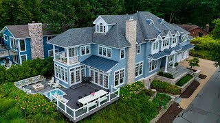 Luxury beachfront house on Lake Michigan in Indiana for 4450000 [upl. by Other510]