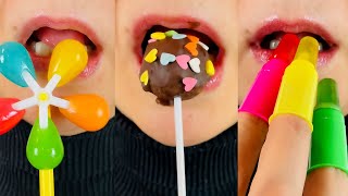 asmr LOLLIPOPS CAKE POPS SUGAR MARMALADE MERINGUE eating sounds food mukbang [upl. by Guttery]